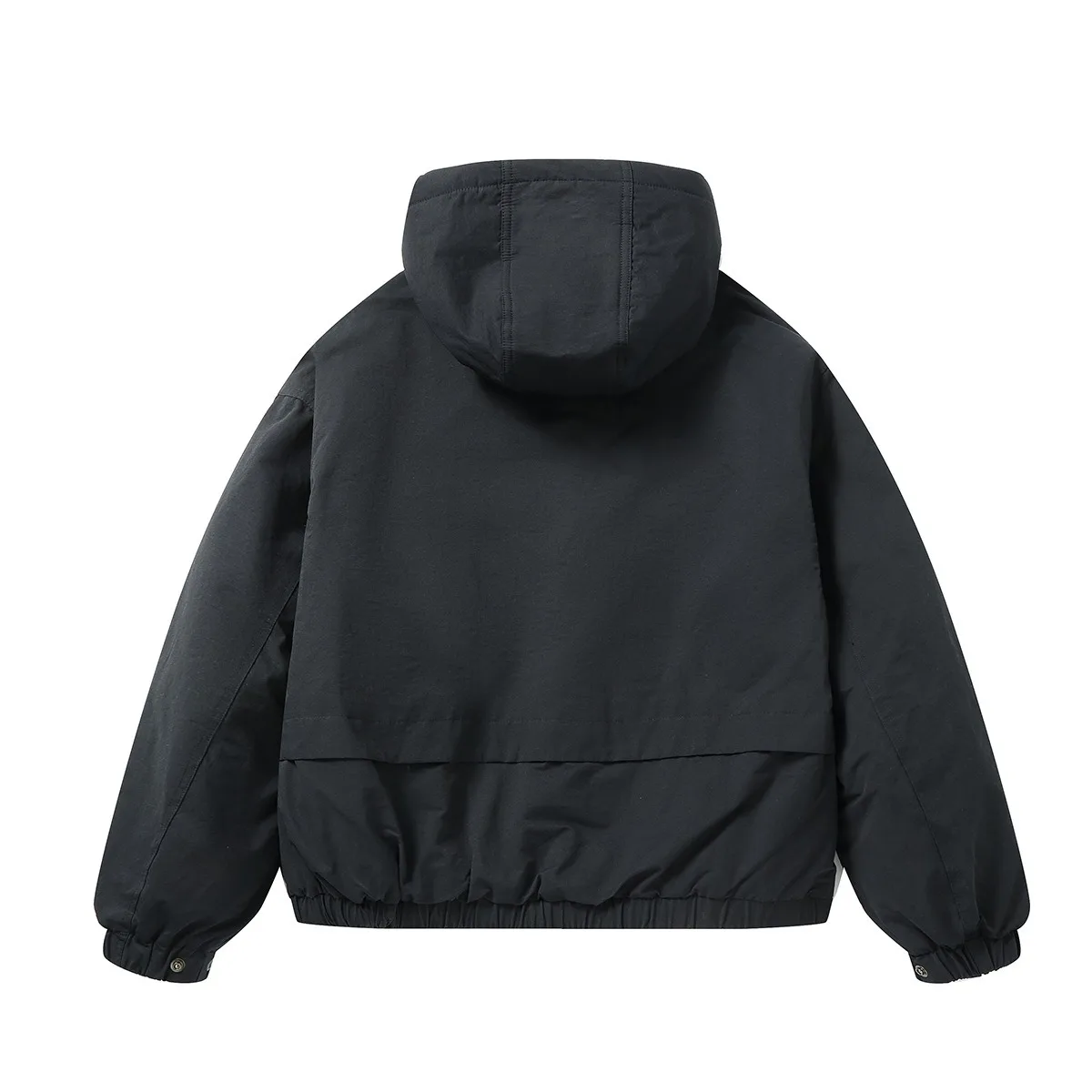 Japanese Retro American Fashion Brand 2025 Winter Men's and Women's Solid Color Hooded Cotton Jacket Warm and Thick Cotton Coat