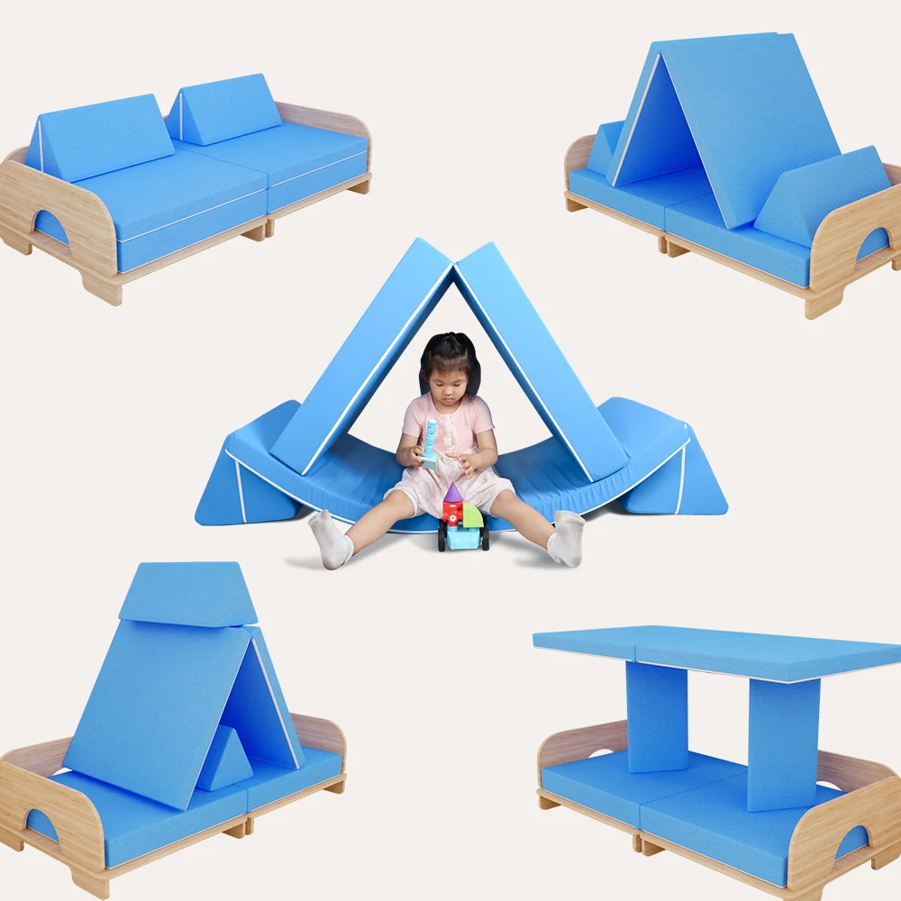 

Educational Toy Play Couch Home Living Room Furniture Children's Sofa Wooden Couch Foldable Sofa Cum Bed