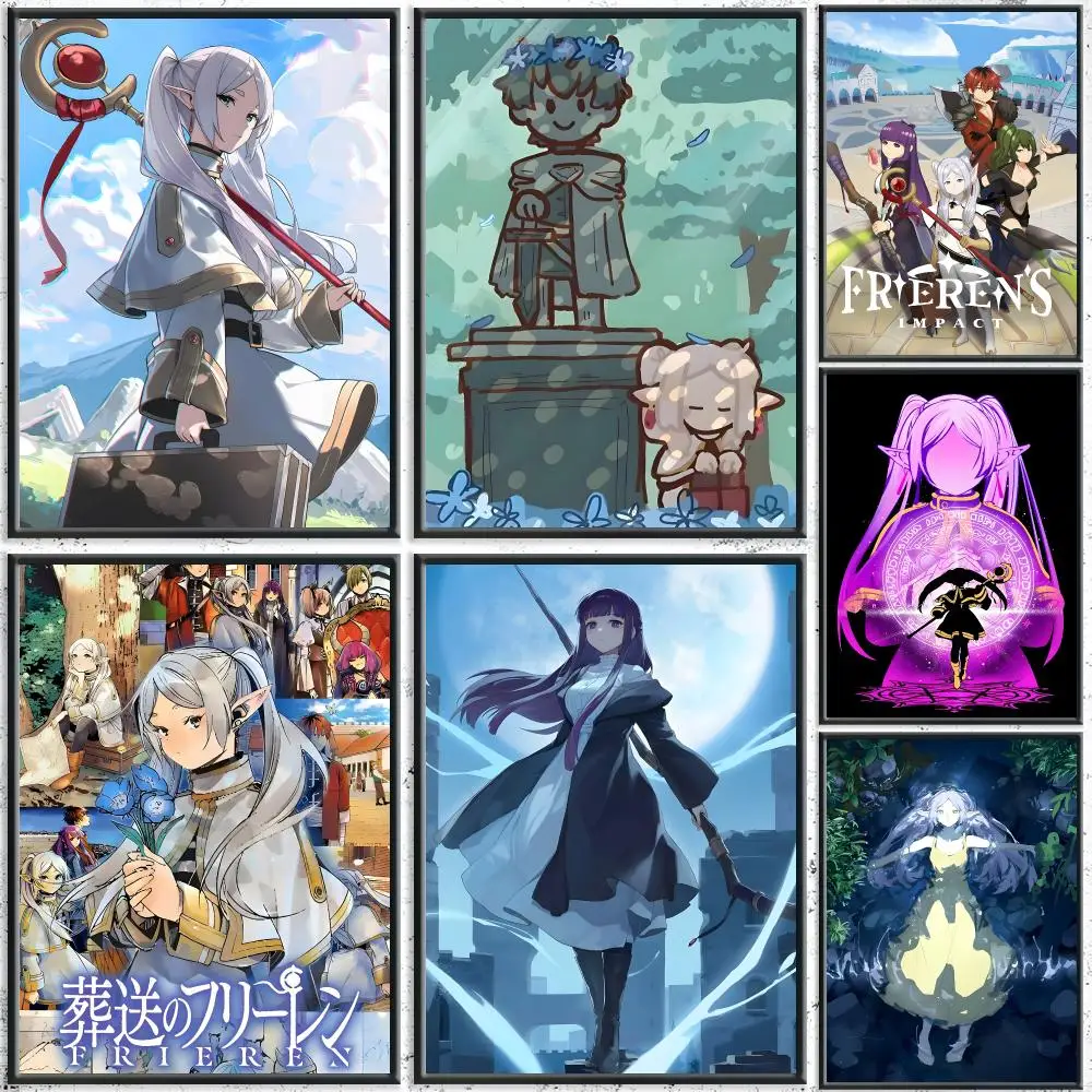 Fantasy Anime F-FrierenS Poster HD Self-Adhesive No Residue After Removal Ideal for All Kinds of Wall Decor