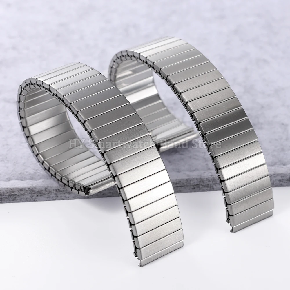 Cinturino per orologio elastico in metallo da 16 mm 18 mm per uomo donna Cinturino da polso universale Accessori per bracciale elasticizzato con espansione in acciaio inossidabile
