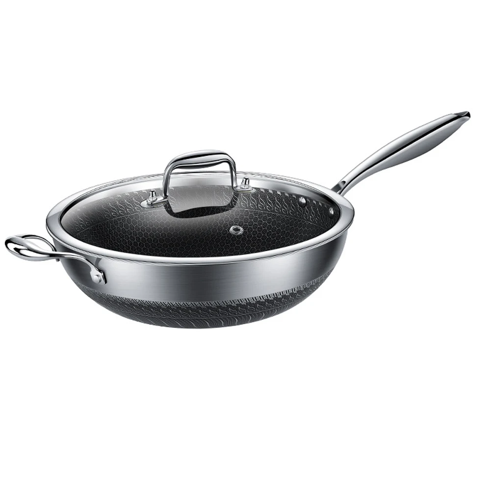For Home Kitchen Silver 316L Stainless Steel Pan Induction Compatible Pan Superior Durability Even Heat Distribution