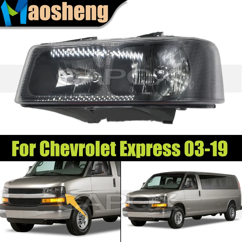 Front Headlight Head Light For Chevrolet Express 1500 2500 3500 GMC Savana Van 1500 2500 3500 2003-2019 Headlamp Driver Light
