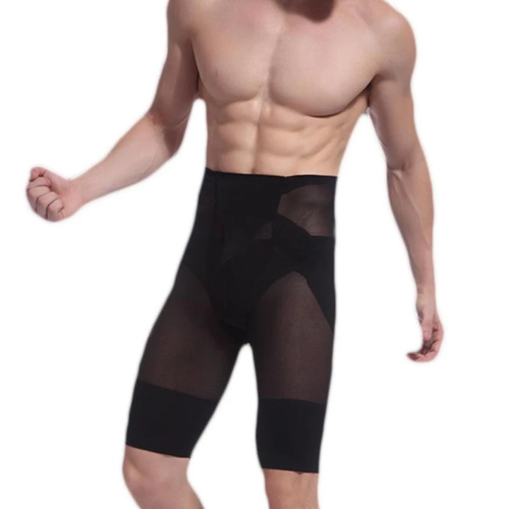 

Мужские узкие шорты с высокой талией, бедра, в форме ног, корректирующие фигуру, подтягивающие брюки для живота