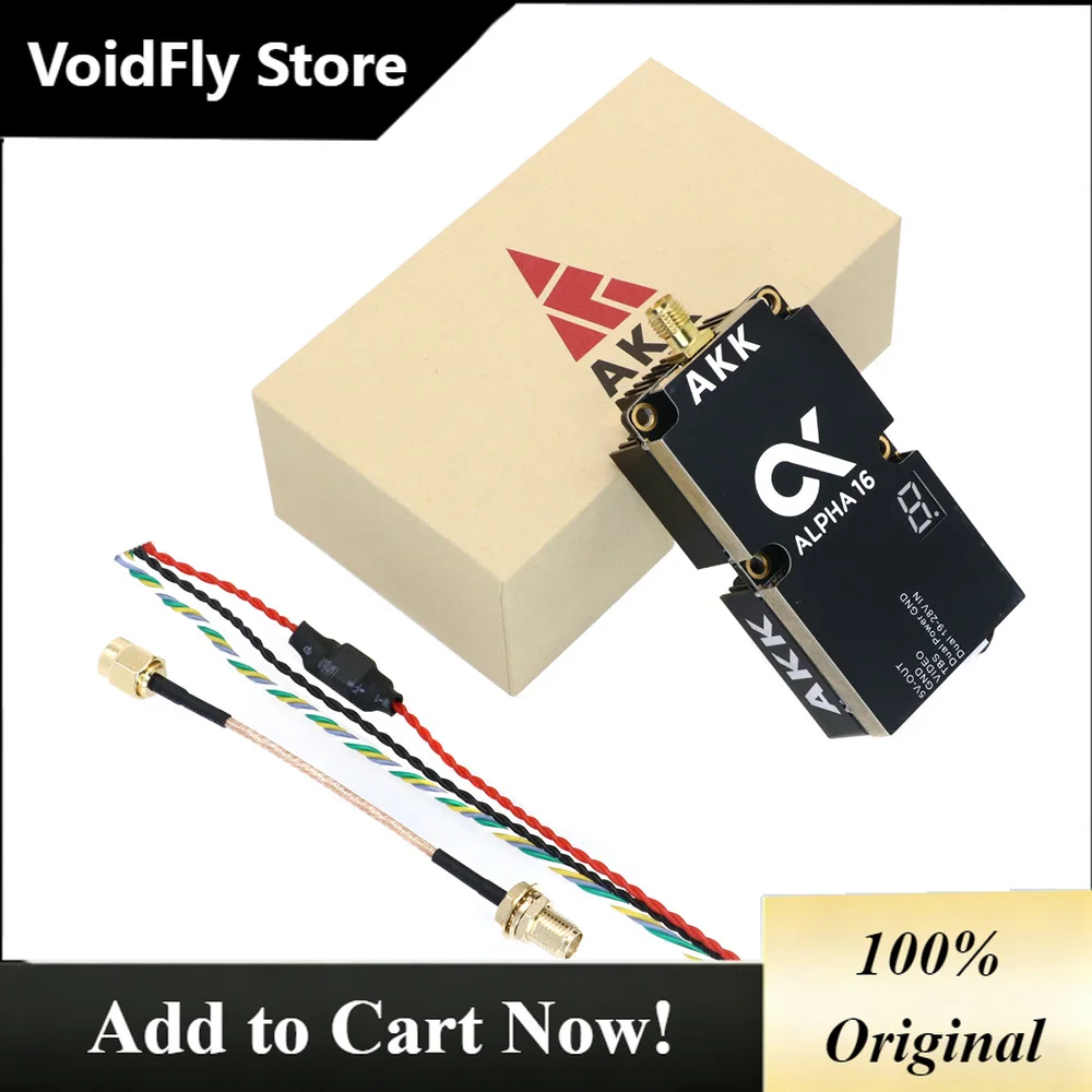 VoidFly AKK Alpha 16 VTX 4.9G 5.8G 25mW/1W/3W/5W/8W/16W 96CH Video Transmitter Supportable Smart Audio