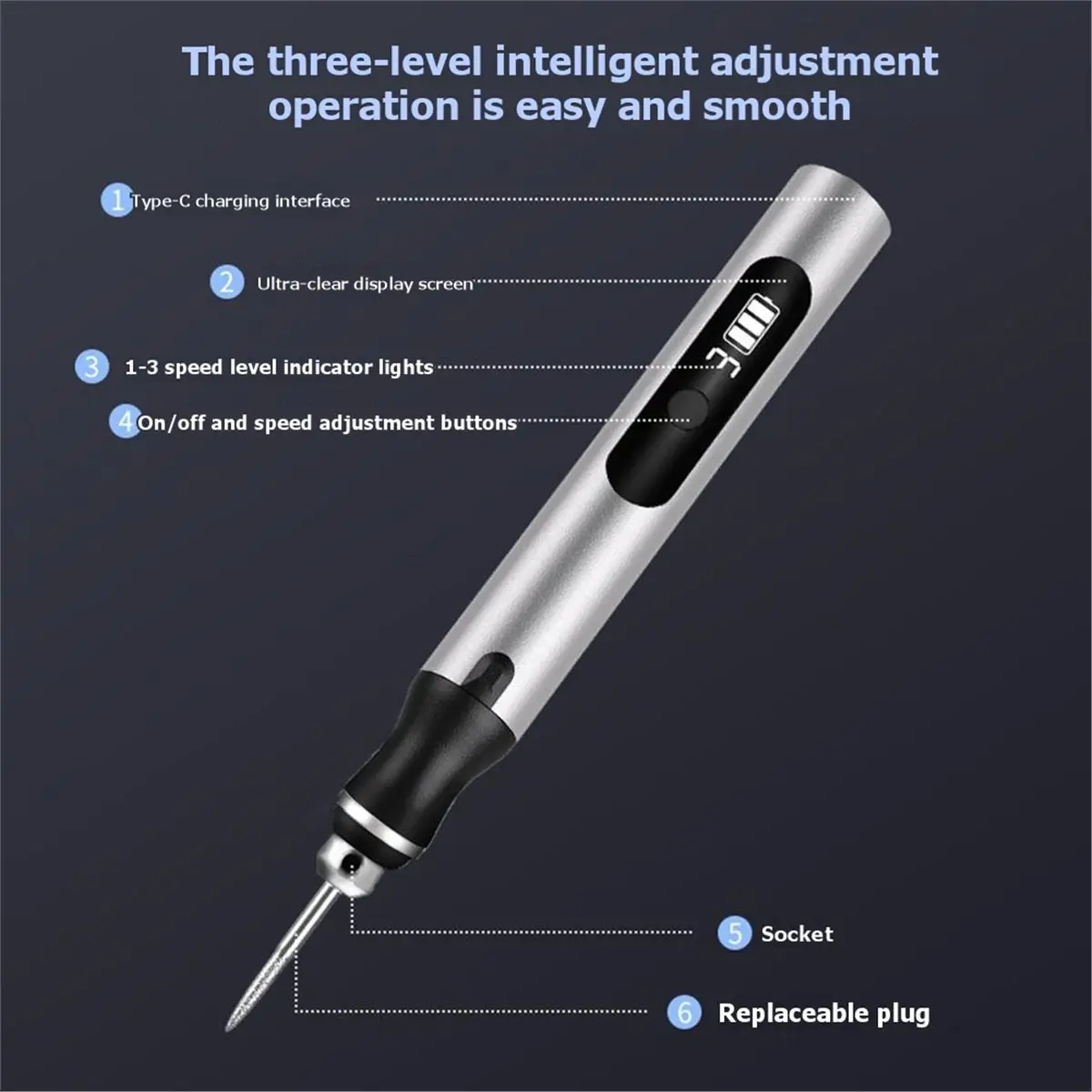 salego Electric Engraving Pen with 30 Bits USB Rechargeable Portable DIY Rotary Engraver for Jewelry Wood Glass Stone Carving