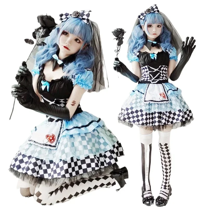 Halloween Sexy Adult Alice in Wonderland Mad Hatter Lolita Maid Costume Lolita Anime Role-playing Games Japanese Anime