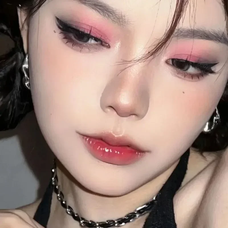 Paleta Cieni do Powiek Czarno-Różowa Matowa Brokatowa Perłowa Błyszcząca Długotrwała Pigmenty do Powiek Kosmetyki do Powiek Nude 4 Kolory