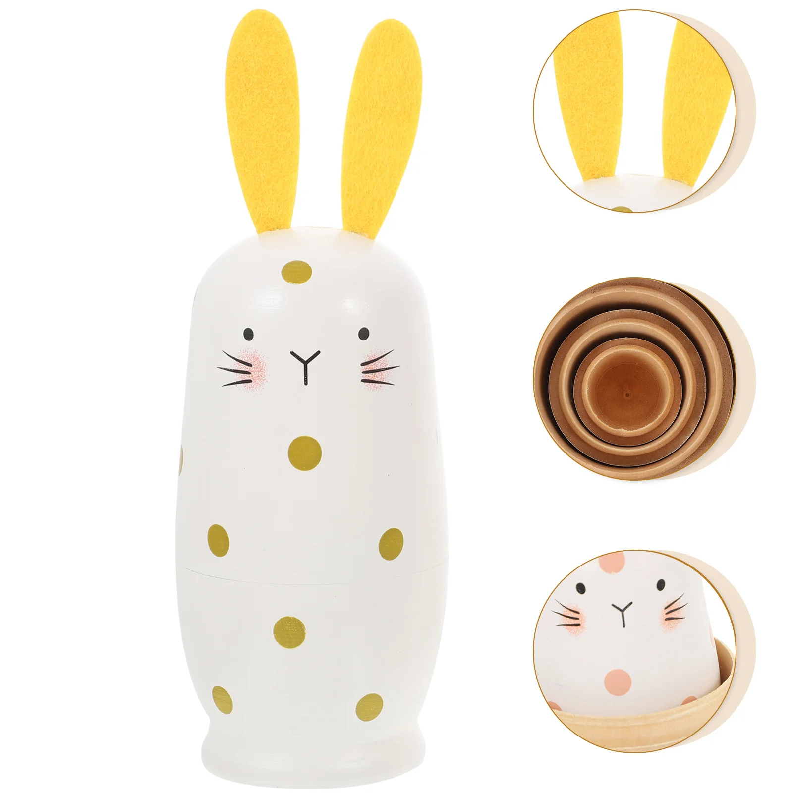 

Bunny Stacking Dolls Rabbit Nesting Children's Toys Wooden Russian Desktop Ornaments Kids