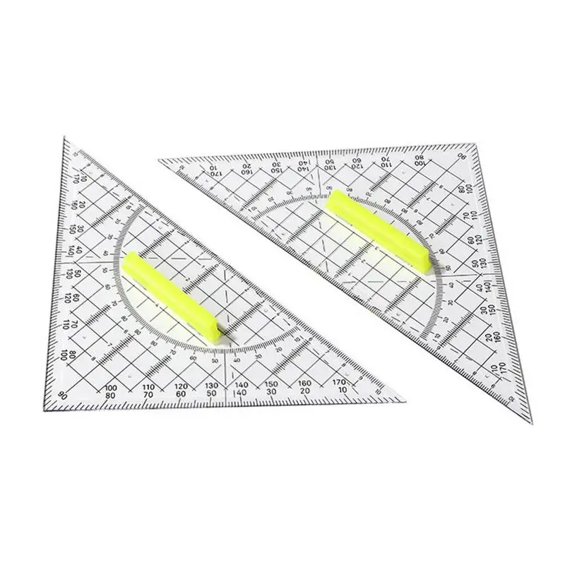 Ensemble de règles de dessin géométrique triangulaire, outils de proximité, rapporteur transparent, école de géométrie, 22cm