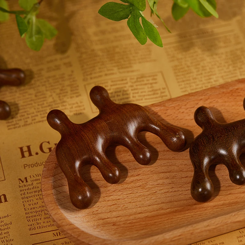 

Деревянный массажер-гребень для лица и головы, Гуаша-скребок из сандалового дерева для массажа тела