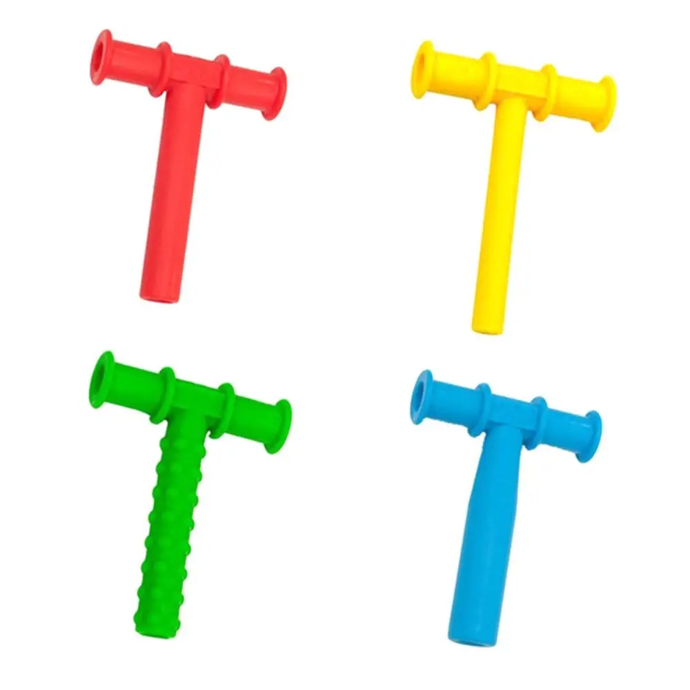 เครื่องมือฝึกกล้ามเนื้อช่องปากรูปตัว T ทำจากซิลิโคนสำหรับเด็ก เสริมพัฒนาการทางประสาทสัมผัส บำบัดการพูด นวดฟัน เครื่องมือบำบัดทางประสาทสัมผัส