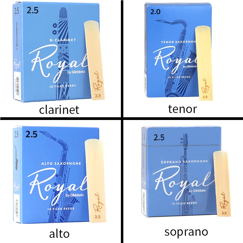 Anche de Clarinette Originale Américaine D\'Addario RICO, Boîte Bleu Royal, Sib, Soprano, Ténor, Sib, Saxophone Alto