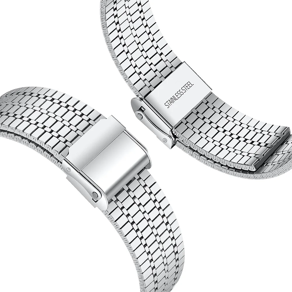 Stylish Metal Strap with Safe Buckle Suit for All Apple Watch Series Quick-release Seven-bead Milanese Stainless Steel Strap