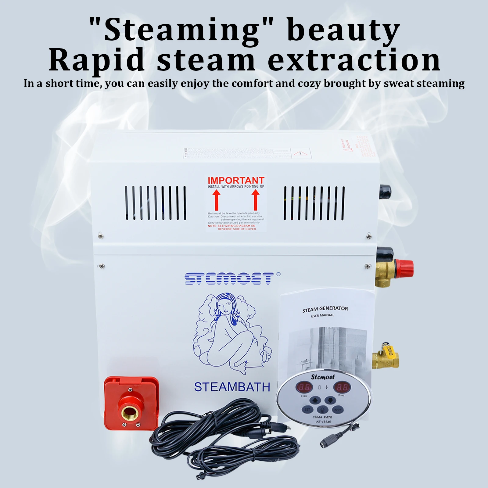 9KW Steam Generator 220V 380V Digital Controller Home Sauna Spa Steam Shower Room Bath Machine