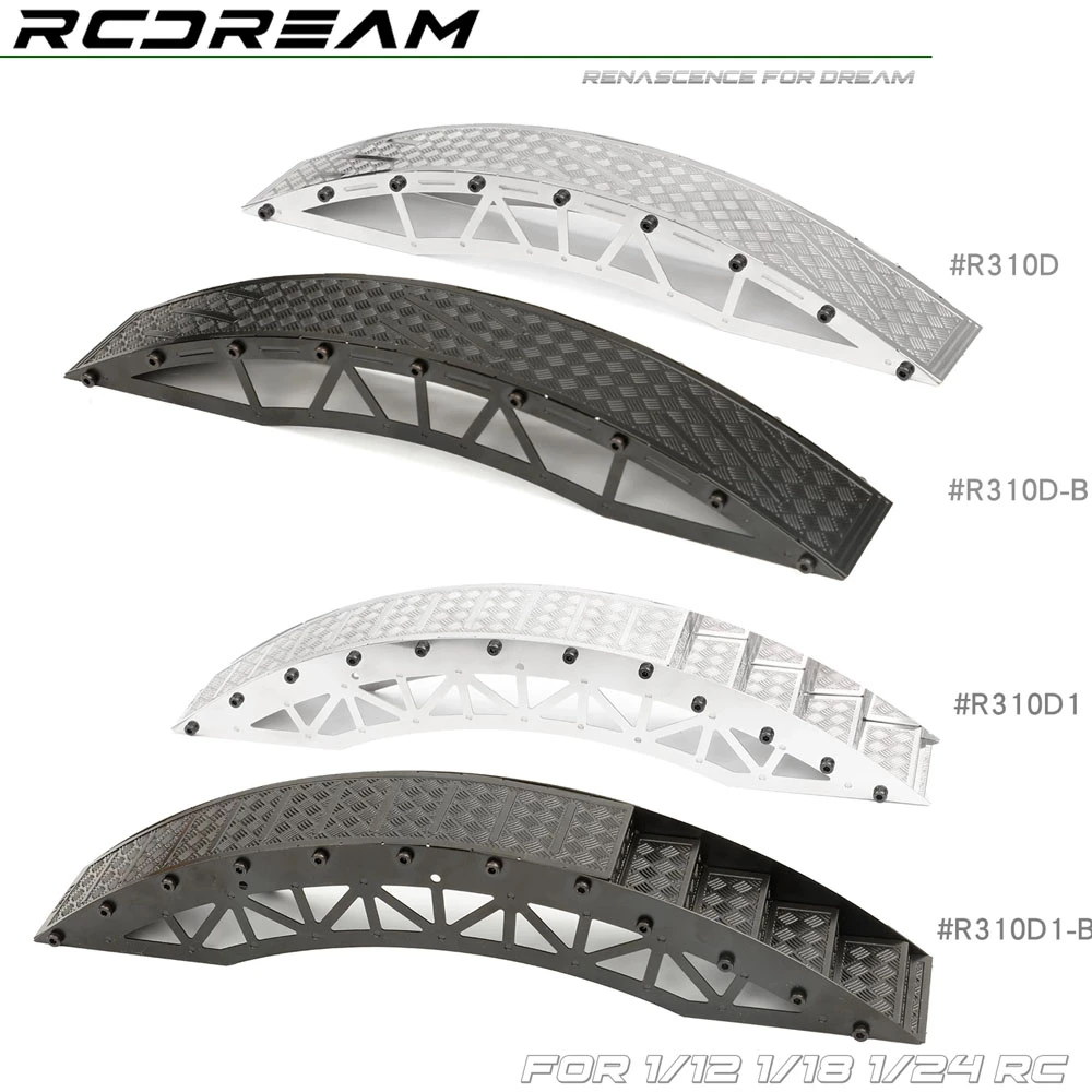 RC Car Obstacle Ramp Stainless Steel Bridge Model for 1/18 1/24 Mini Rc Car Crawler Climbing Scene Prop