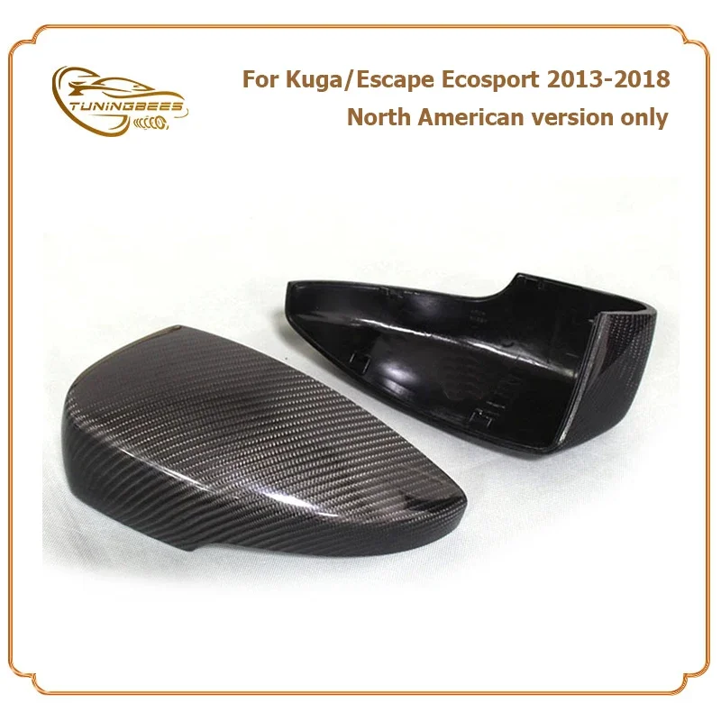 Replacement Style ABS+Real Carbon Fiber Mirror Cover For Ford Kuga/Escape Ecosport 13 14 15 16 17 18 North American Version