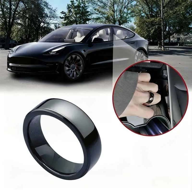 For Tesla Model 3 Y S X Waterproof Ceramic NFC Smart Ring Replacement Car Key Card Original Chip Wearable Accessory