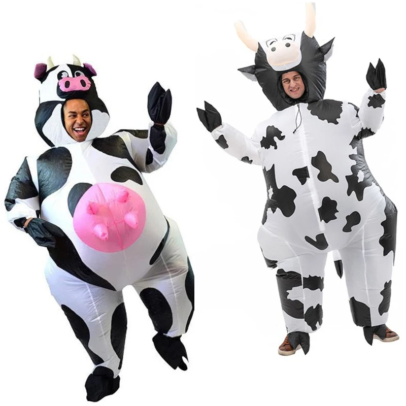 Maskottchen-Kuh-Kostüm Halloween-Party Aufblasbarer Anzug Cosplay Cartoon-Puppen-Kostüm Tierkostüm Bühnenkostüm