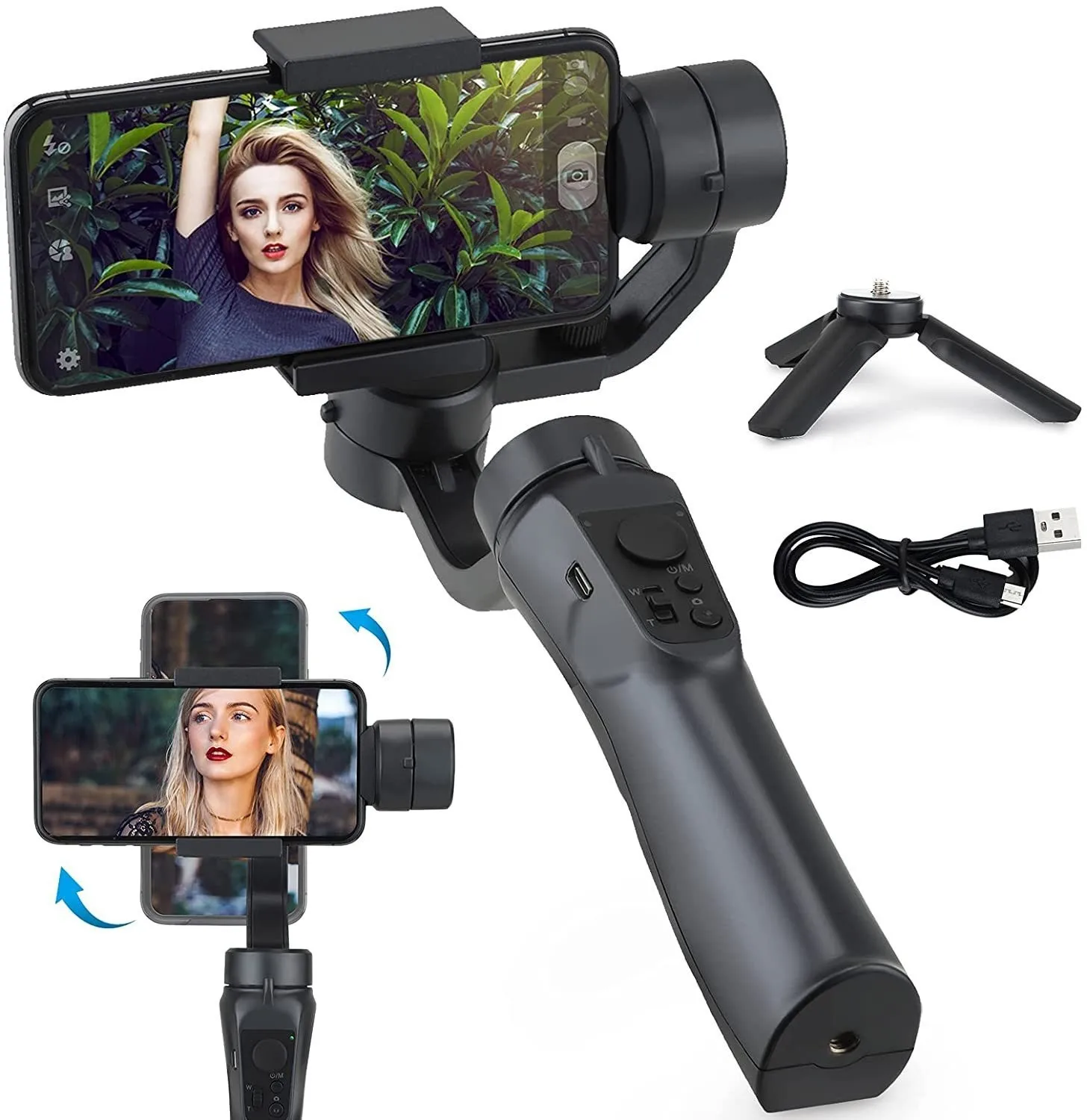 NEW Hot F6 Mobile Phone Stabil Video Handheld Gimbal 3 Axis Stabilizer Automatic Selfie Stick Gimble With Mini Tripod