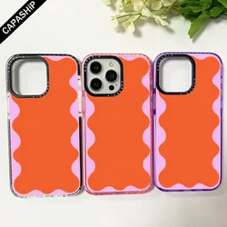 Hot Ins Orange Wavy Clear Case For Iphone 11 14 15 Pro Max Silicone Soft 12 13 Mini 7 8 Plus SE 2020 XR XS Max Shockproof Cover