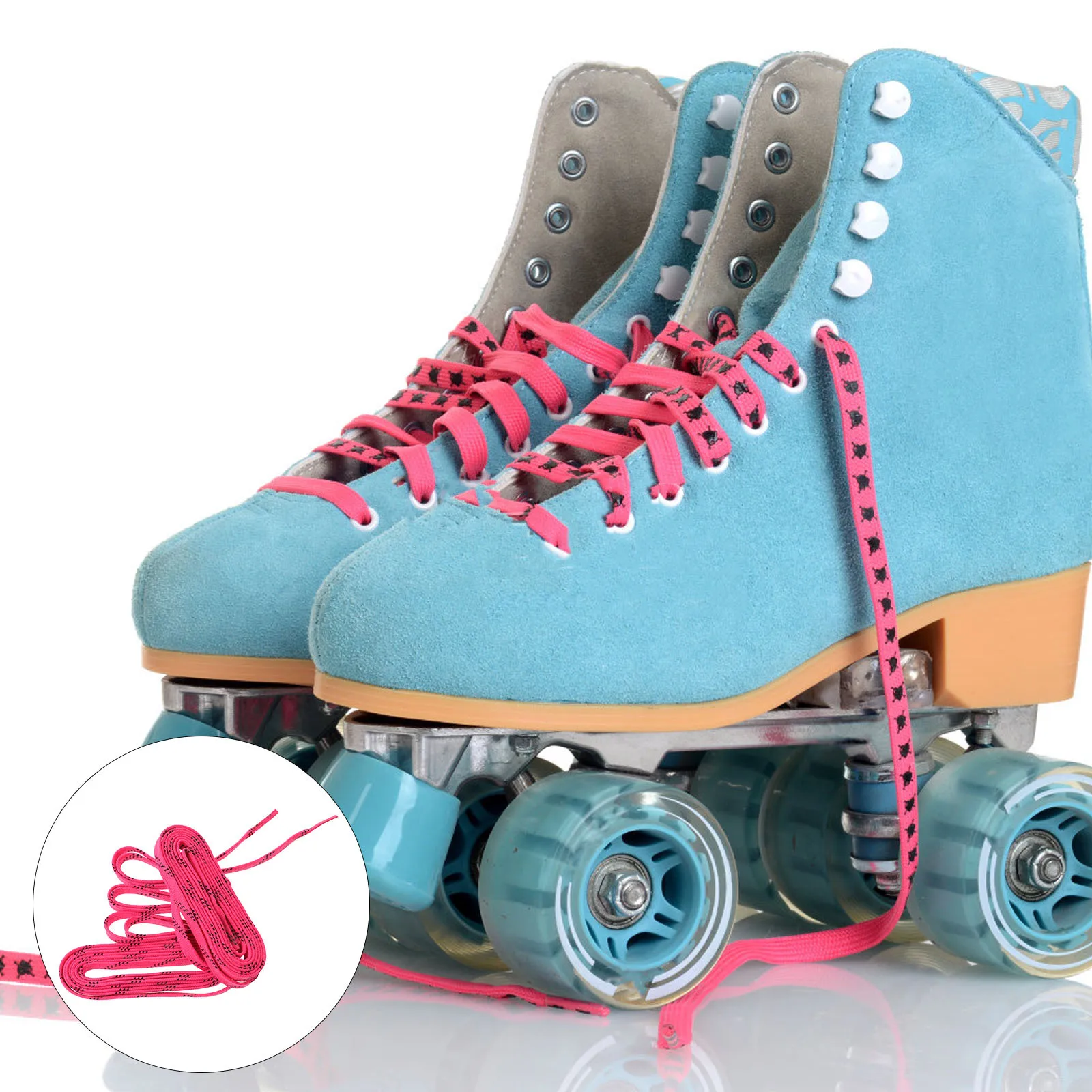 

1 Pair Pre-Waxed Hockey Skate Laces Wear-Resistant Flat Shoelaces For Roller Skates Ice Hockey Sports Shoes Replacement Durable