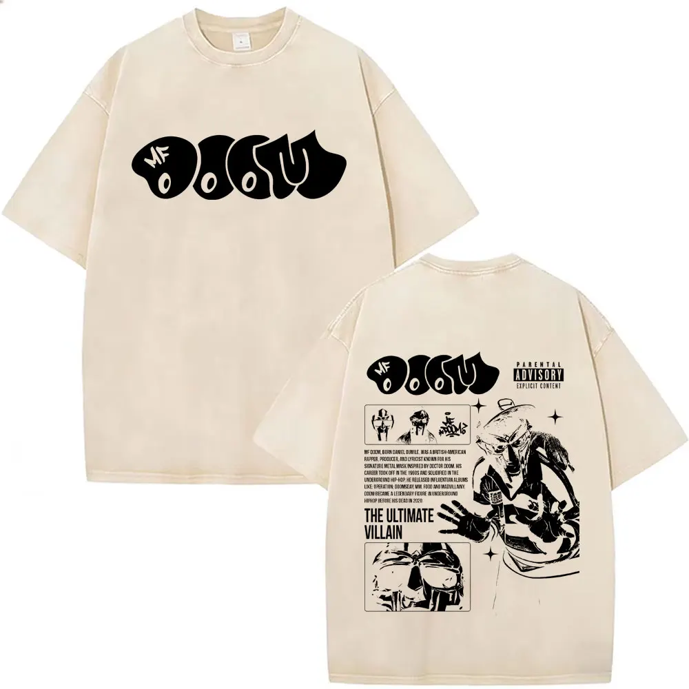 

Rapper Mf Doom Madvillainy The Ultimate Villain Vintage Washed T-shirts Men Hip Hop Oversized Tshirt Casual 100% Cotton T Shirts