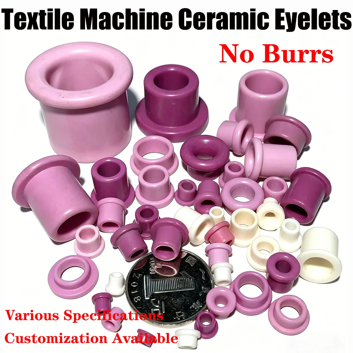 100pcs 95/99 High Wear-Resistant Textile Ceramic Eyelets Smooth Yarn Thread Guides for Weaving Machines