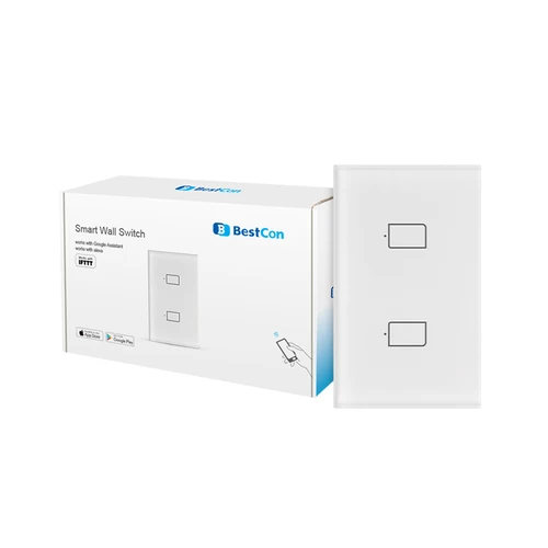 Imagen 2 del producto BroadLink Bestcon TC2S US Interruptor táctil de luz de pared inteligente funciona con Alexa, Google home, IFTTT