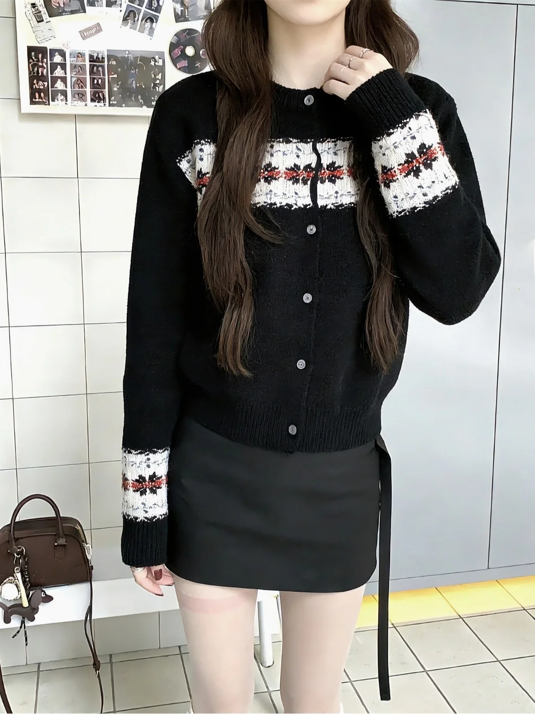 

Вязаный кардиган-пальто Bla, зимний, модный, приталенный, женский свитер, для повседневной носки, мягкий, длинный, с круглым вырезом, теплый