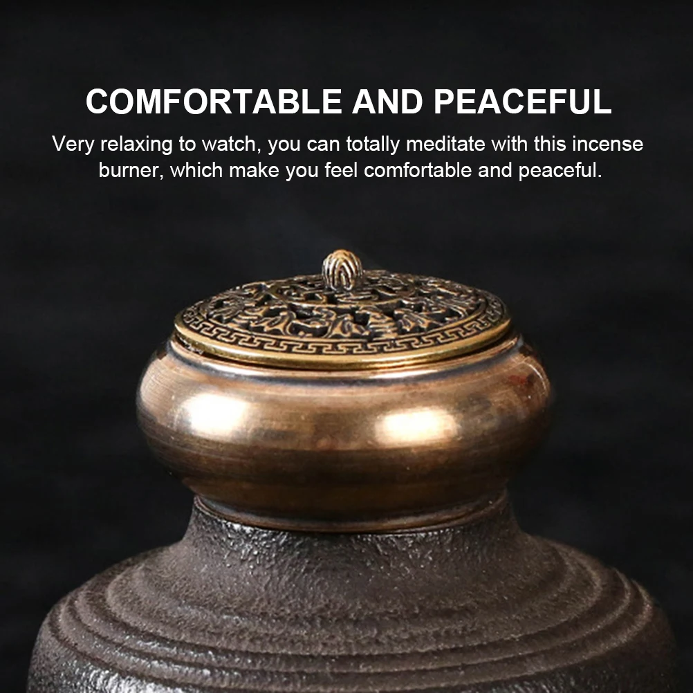 

2 Pcs Brass Burner Retro Incense Holder Censer Desk Decor Home Aromatherapy Incense Burner Office Meditation Tool