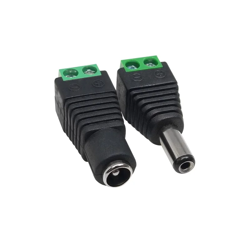 5PCS Cameras 2.1mm x 5.5mm Female Male DC Power Plug 5.5*2.5mm Plug Jack Adalug Jack Adapter Connector Male Plug Socket green