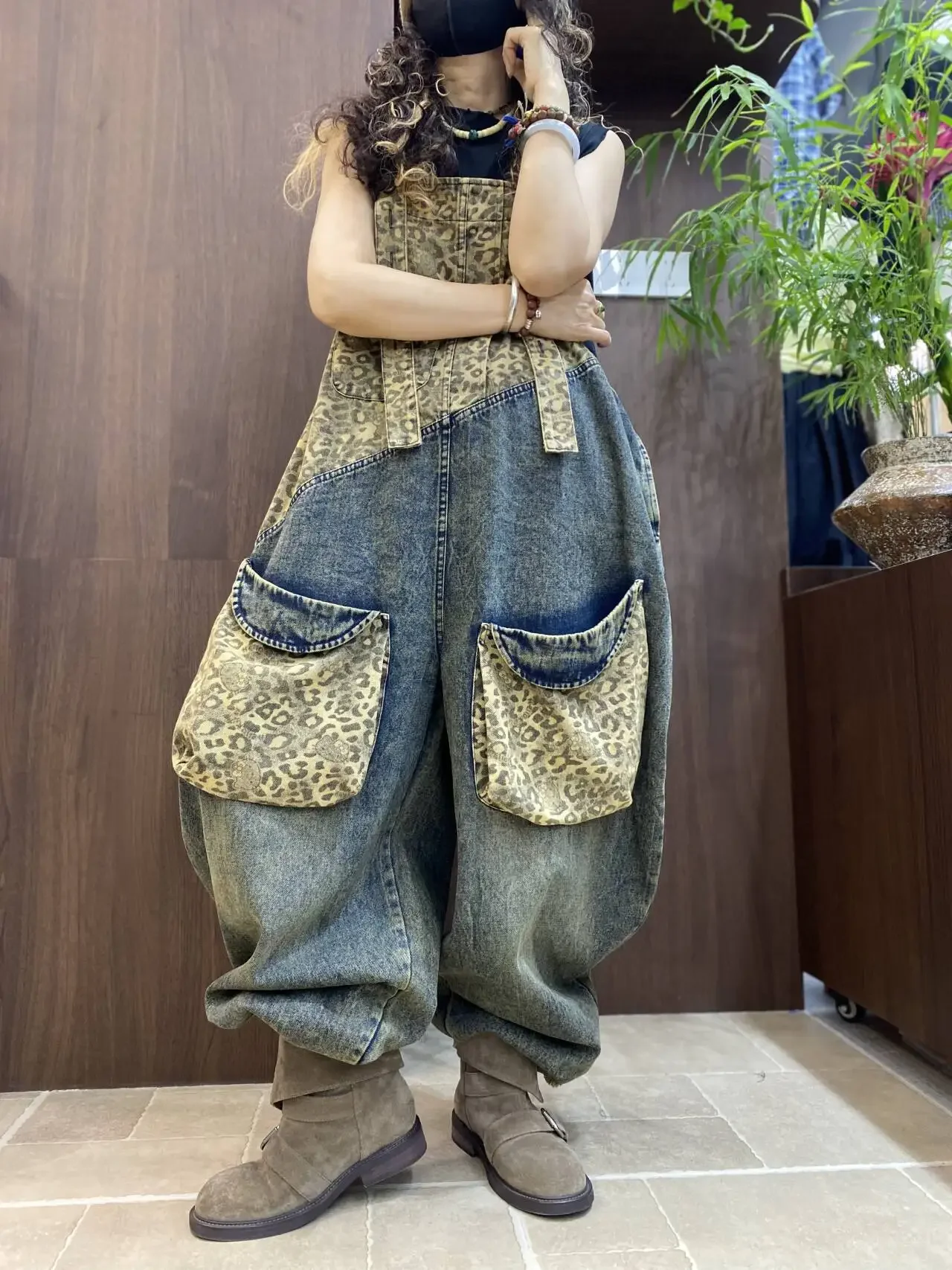 Autumn New Women's Jumpsuit Loose Commuting Patchwork Denim Overalls