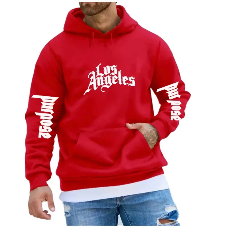 Los Angeles Art Letter Design Hoodie For Men Women Street Hip Hop Sweatshirt SPring Autumn Oversized Long Sleeve Streetwear