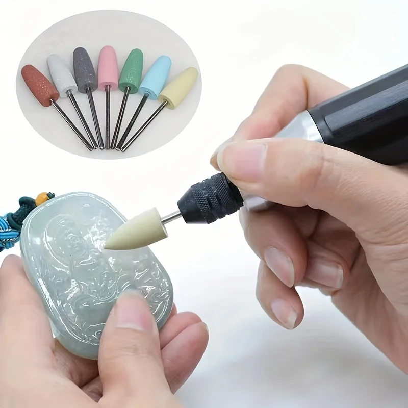 

10Pcs Silicone Polishing Wheel Heads for Jade Amber Beeswax Diamond Jewelry DIY Grinding and Polishing Tools Set with Case