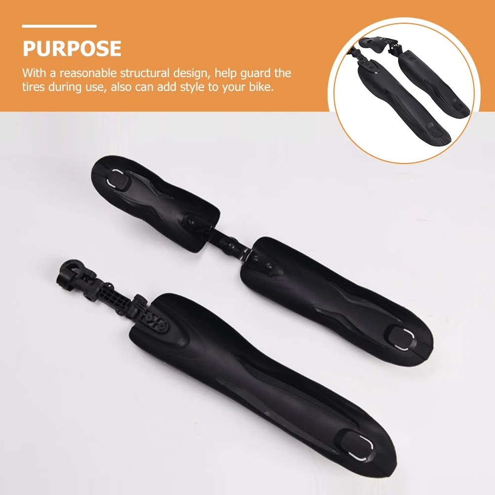 

2pcs Bicycle Mudguard Set Front Rear Mountain Guards Universal Fit Durable Plastic For Road Bikes Accessories Rear Mud Guard
