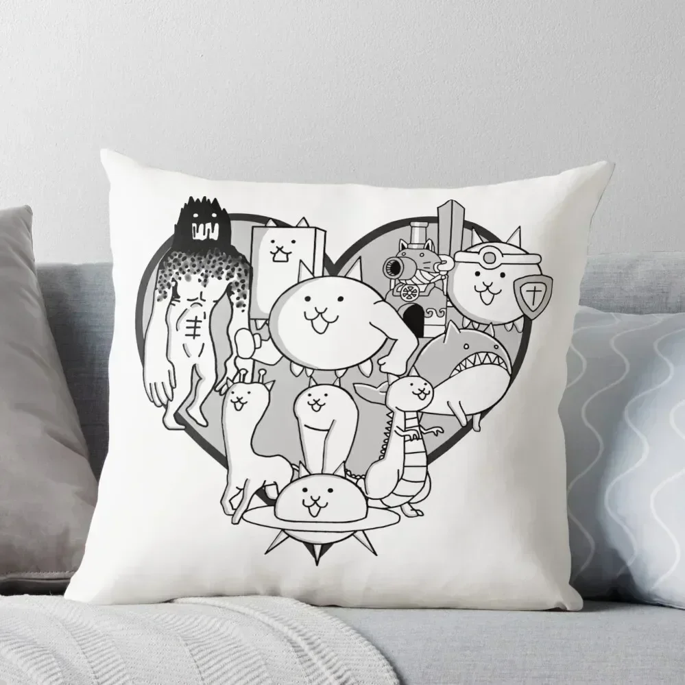 Battle Cats Evolved Cats Mural Throw Pillow Sitting Cushion Decorative Sofa Cushions pillow