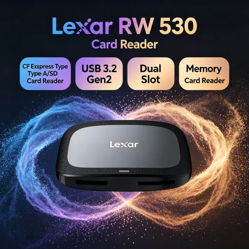 Lexar CFexpress Type A / SD Memory Card Reader CFA Max 900MB/s SD Card Reader USB 3.2 Gen2 RW530 Dual Slot