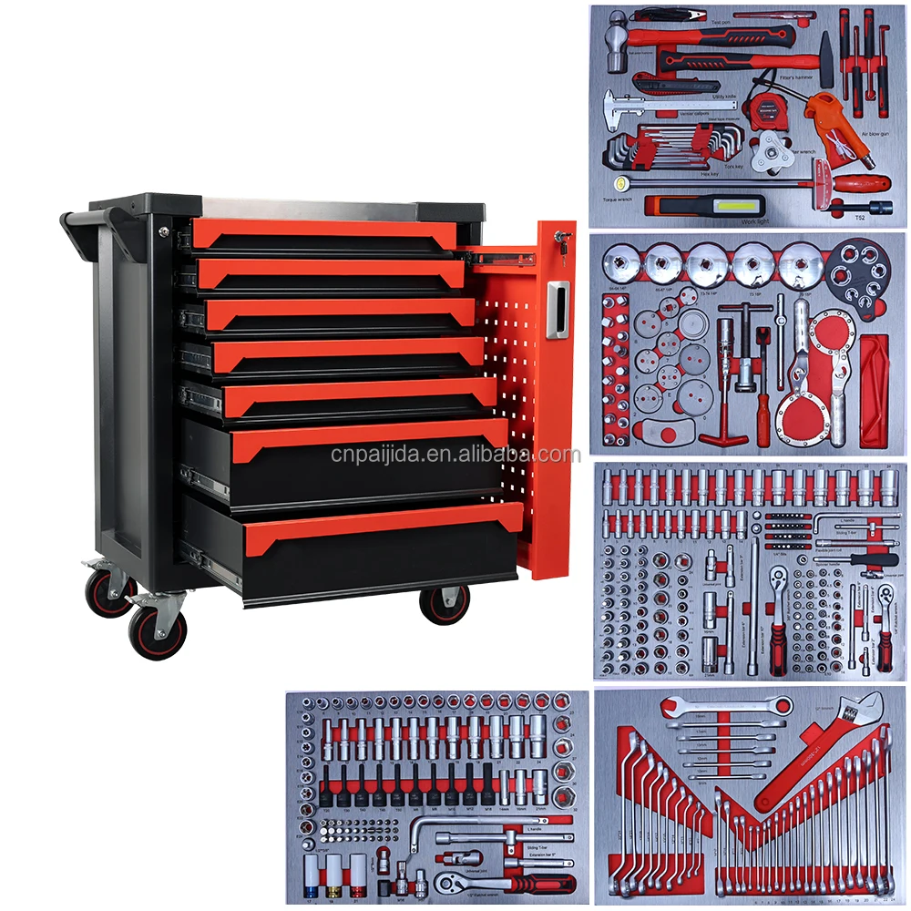 

7-Drawer Lockable Steel Iron Tool Cart Customizable OEM Auto Repair Workshop With 421PCS Tool SetATV&UTV
