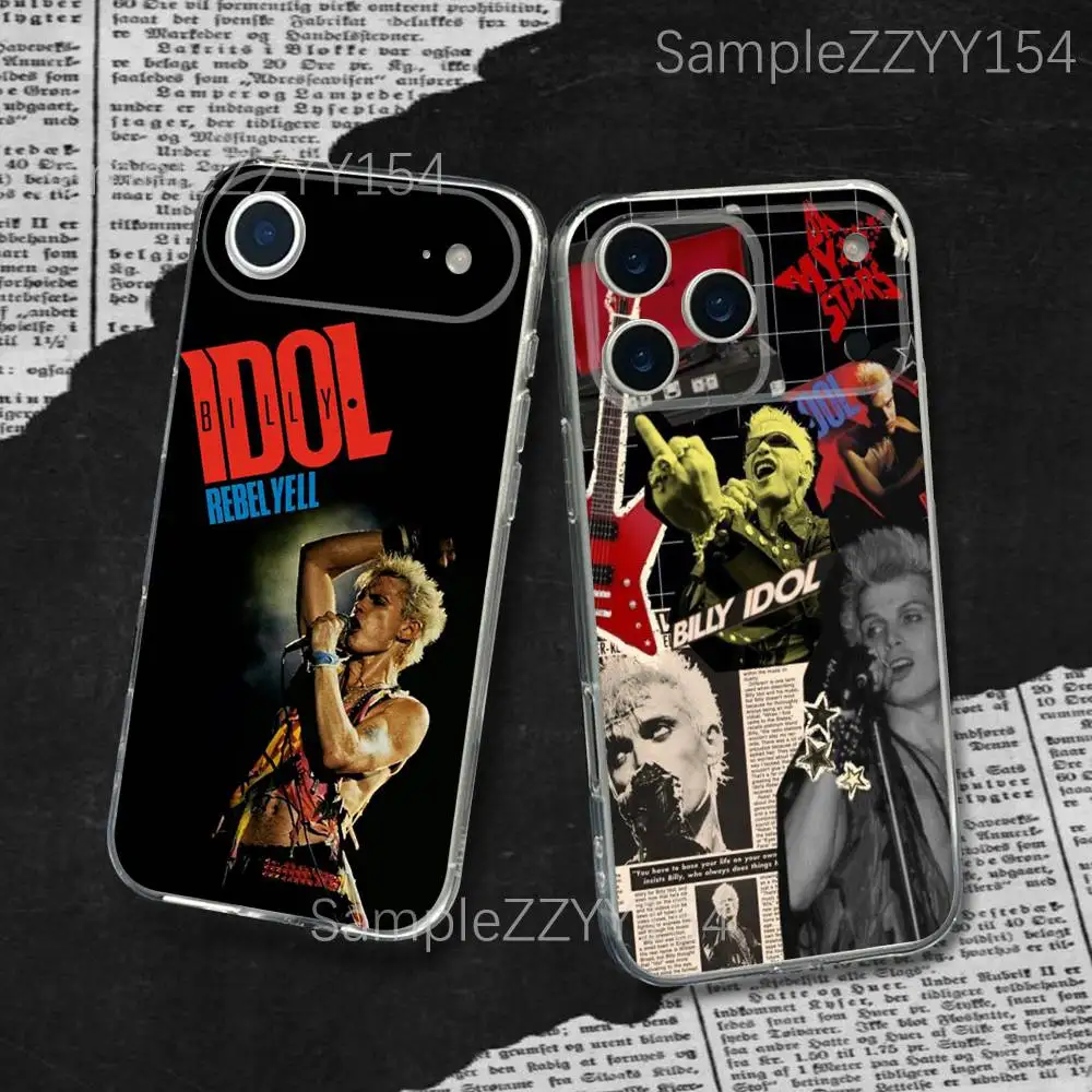 

Rock Singer Billy Idol For iPhone 17,16,15,14,13,12,11 Plus,Pro,Max,XR,XS,X,7,8 Plus,SE,Mini Transparent Thin Phone Case