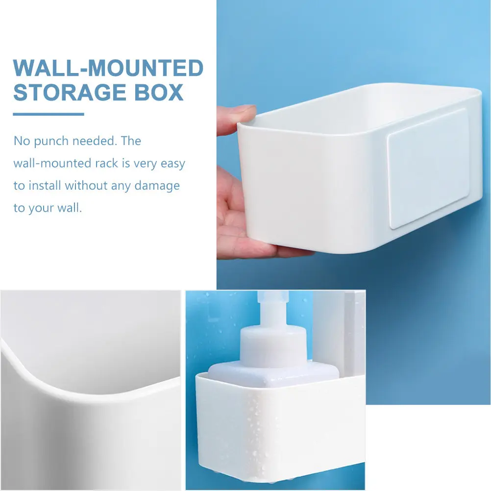 4Pcs Wall-Mounted Storage Case Punch-Free Adhesive Organizer Multipurpose Storage Holder Bathroom Kitchen Sundries Organizer