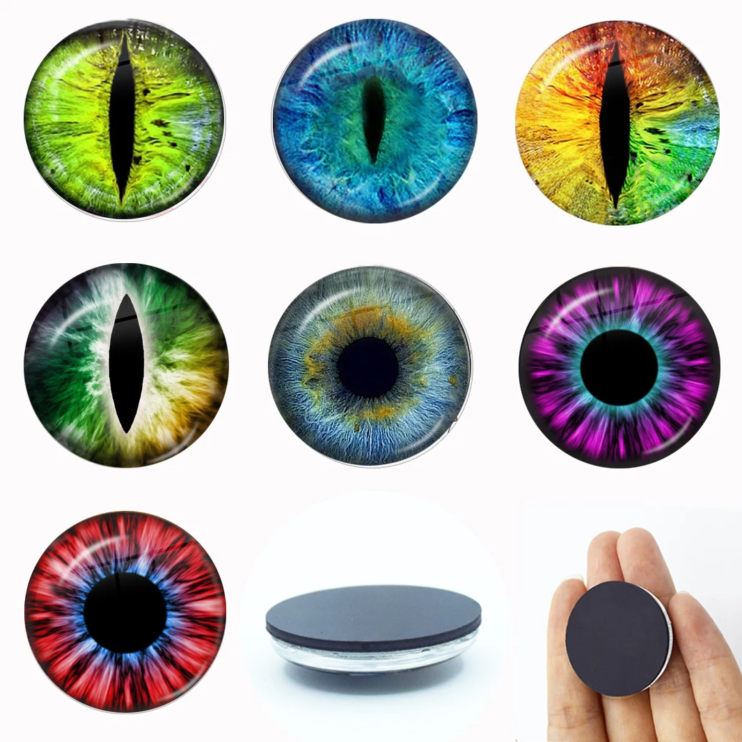 Frost Dragon Eye Fridge Magnet 30MM Glass Cabochon Magnetic Refrigerator Stickers Note Holder Home Decor Travel Gifts