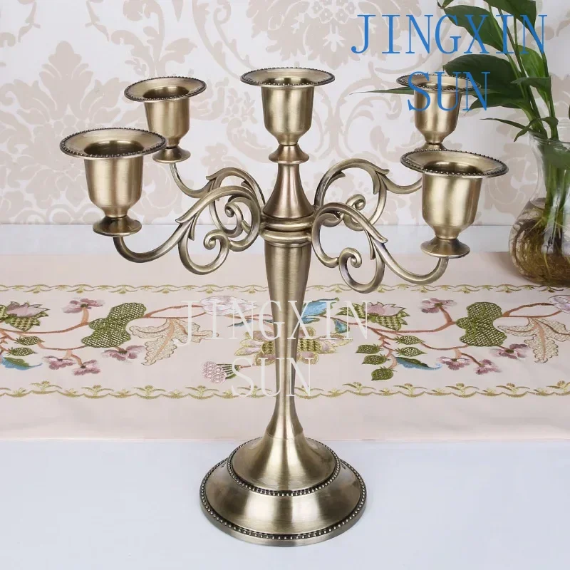 LZY2 Tall Metal Iron Table for Home Decor Wedding Stand with 5-Arm Candelabra Candle Holder as Wedding