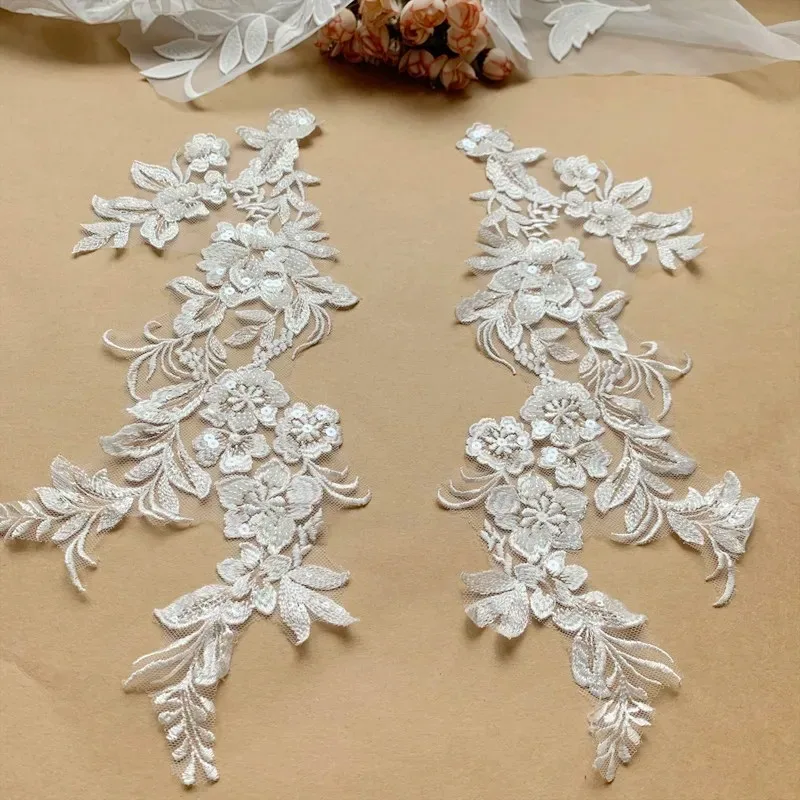 New High Quality Rayon Off White Rustic Style Leaf Flower Embroidered Beaded Lace Matching Floral Ideal For Clothing Accessories