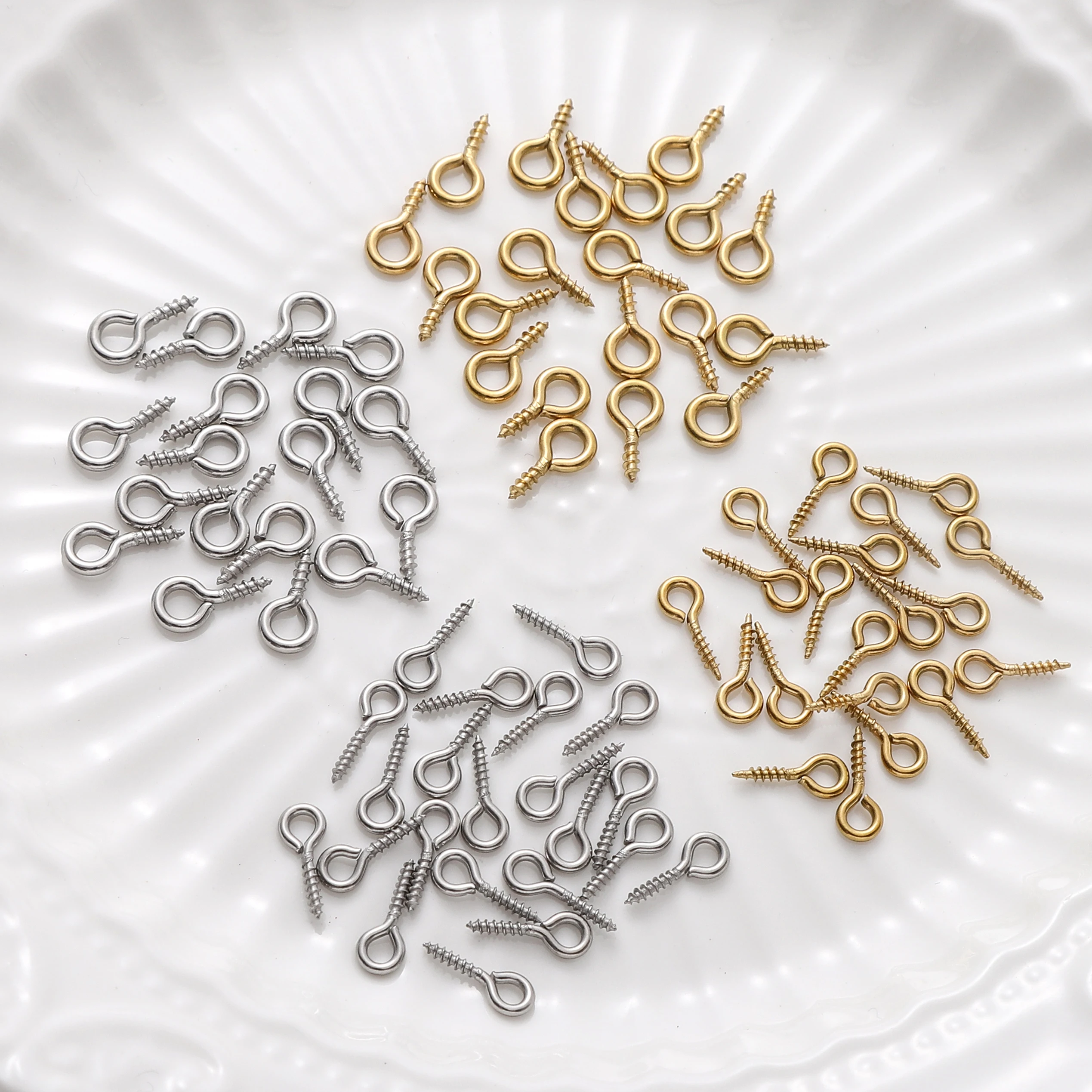 5/50Pcs Edelstahl Schraube Auge Pins Hängen Kappen Für Anhänger Schraube Auge Haken Verschlüsse Schmuck Handgemachte DIY, der Entdeckungen