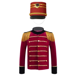 Kid Halloween Tassel Circus Ringmaster Jacket Tops Nutcrackers Costume Drum Trumpet Team Royal Honor Guard Party Uniform Outfits