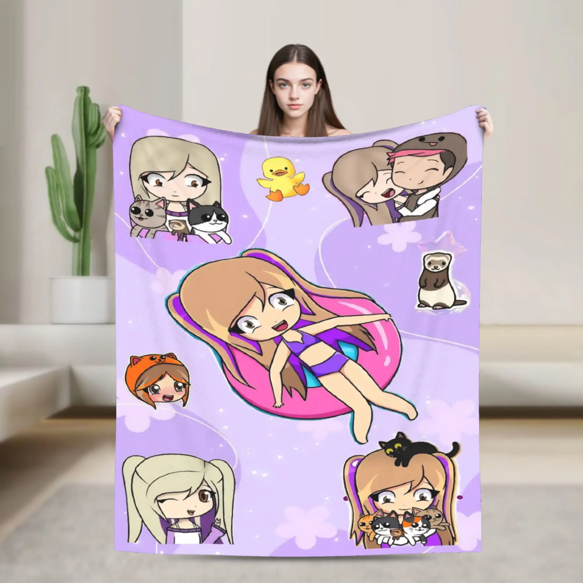 Lyna Vallejos Gamer Blanket Fleece Summer Air Conditioning   Multifunction Soft Throw Blanket for Home Travel Bedspread