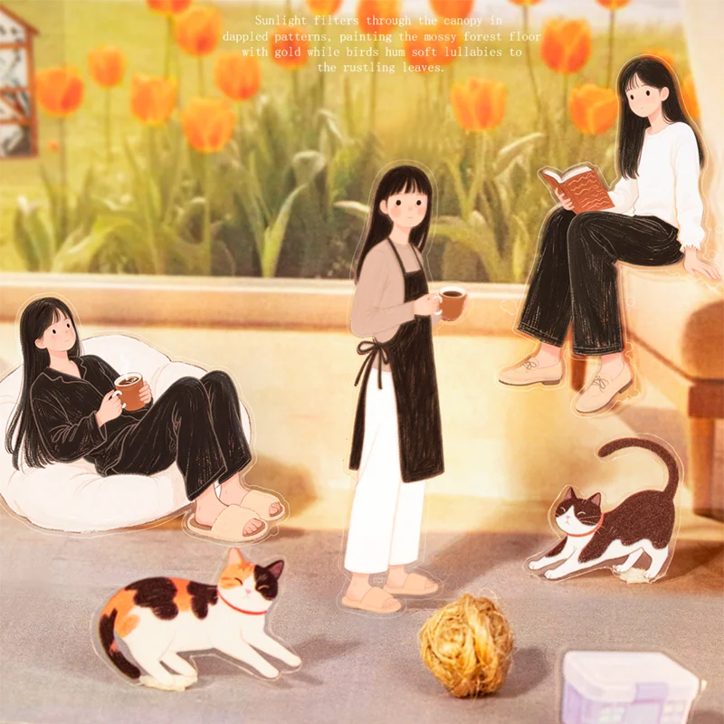 3 عبوات من ملصقات الحيوانات الأليفة ذات طابع غابة النجوم من Mr. Paper، 6 أوراق شارات شفافة لتزيين ألبوم الصور في مجلة القصاصات #5