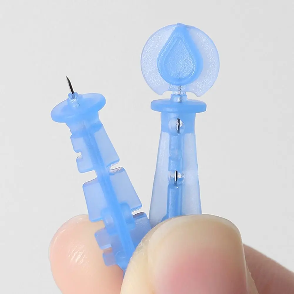 50 pçs/caixa removedor de cravo descartável acne agulha profissional espinha pinos ferramenta removedor cravo cuidados com a pele azul espinha pinos