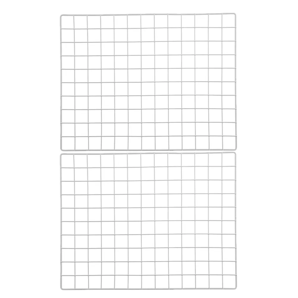 2Pcs Versatile Wire Wall Grid Panel Sturdy Iron Construction Photo Display Grid for Home Office Kindergarten Wall Hanging Decor