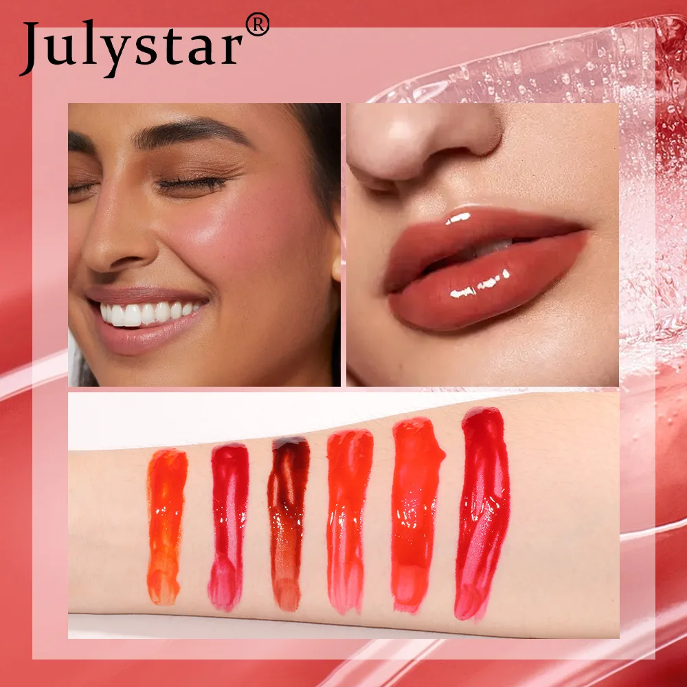 Julystar 6 Kleur Zachte Buis Lip Glazuur Lipgloss Hydraterende Lippenbalsem Transparante Kleur Schattige Anime Styling Vrouwelijke Make-Up